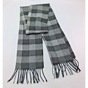 Cashmere Scarf Mens OS Gray Excellent Plaid Hand Tailored Germany
